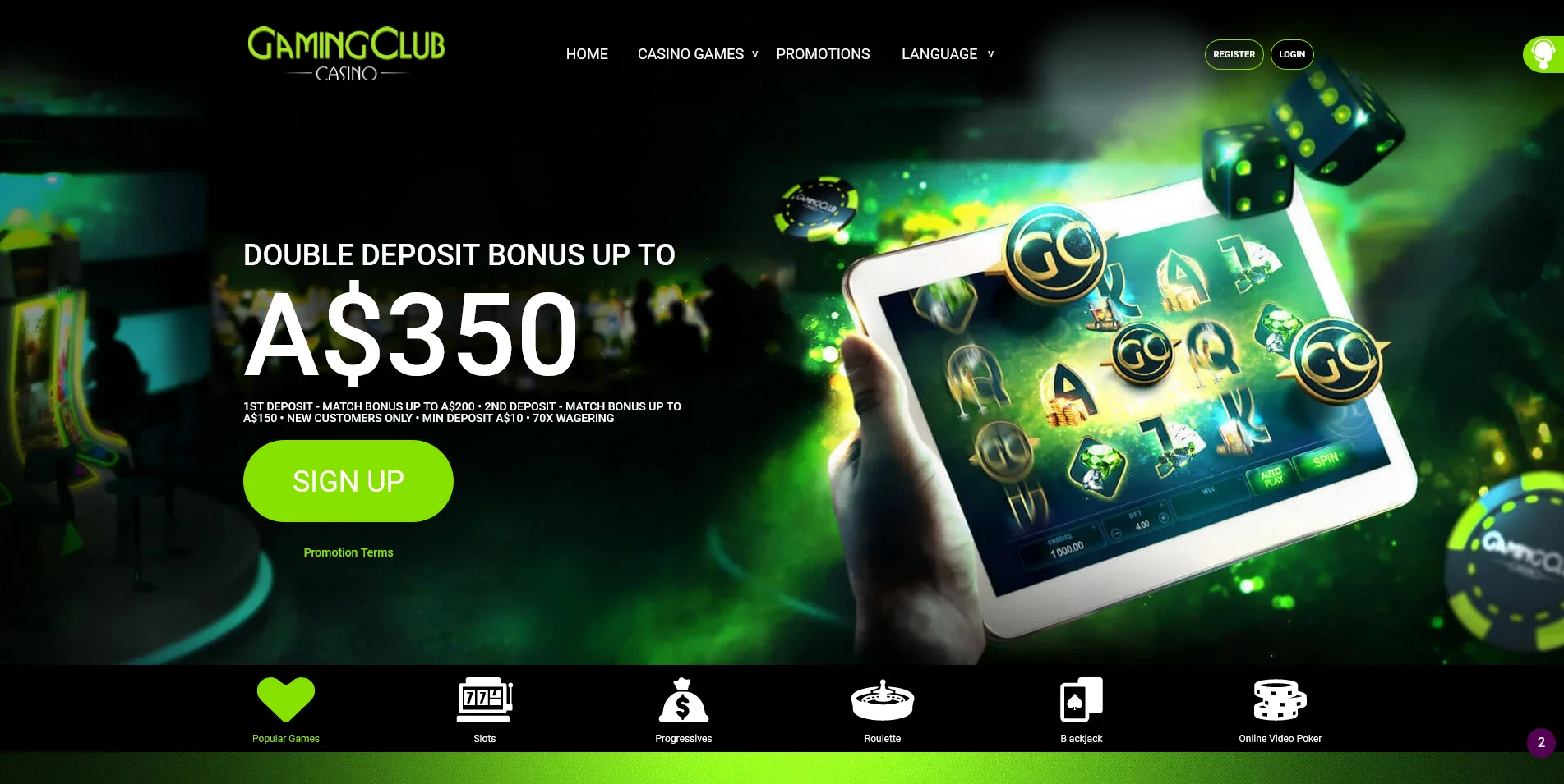 Explore your gambling options with the Gaming Club's comprehensive selection