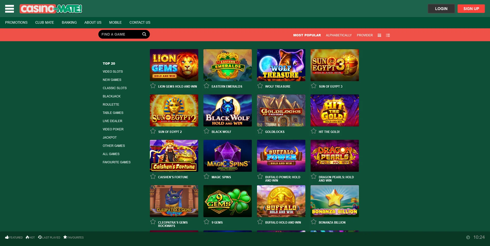 Visual of the Real Money Pokies section on Casino Mate