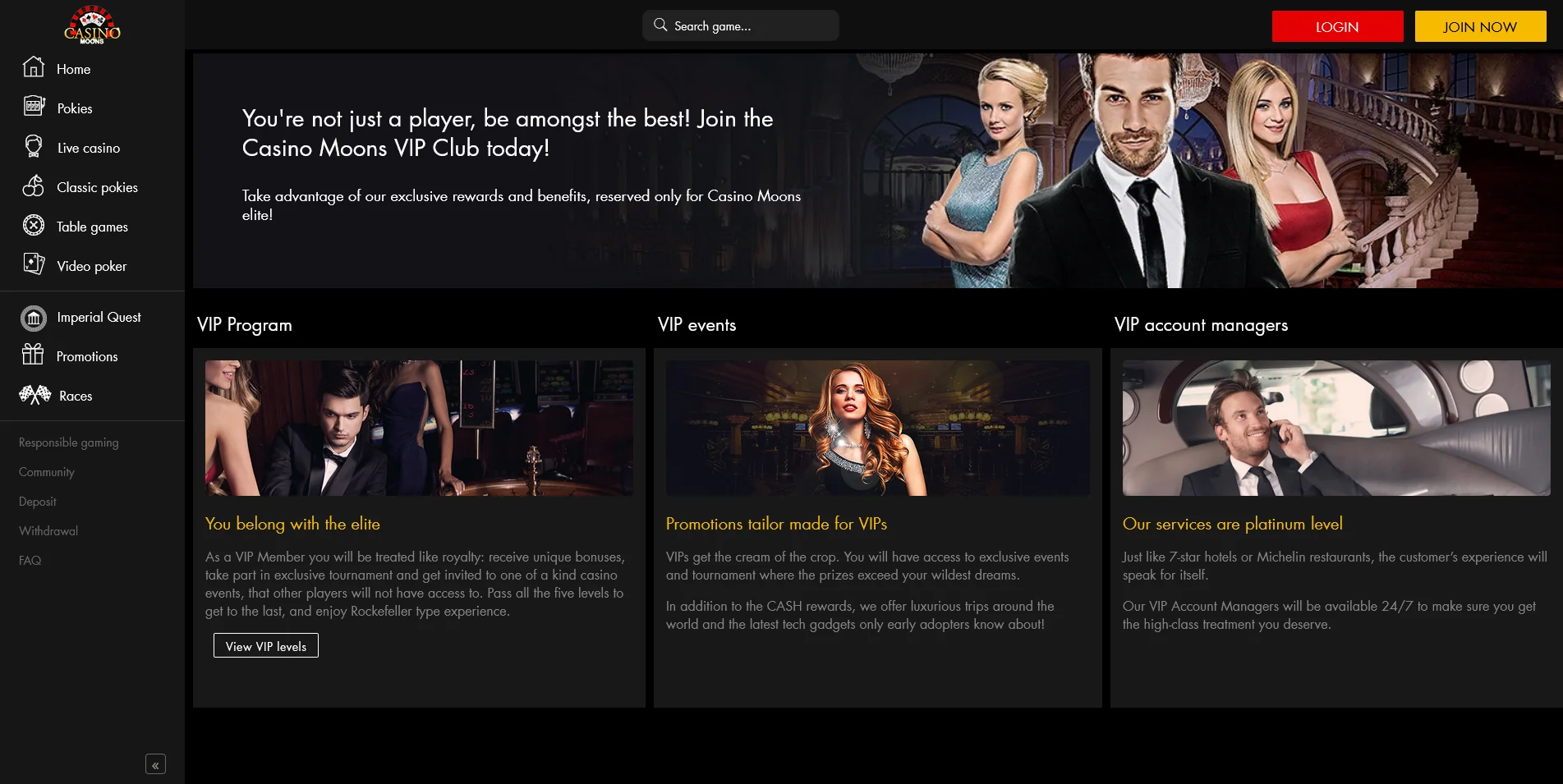 Investigate the VIP Program at Casino Moons