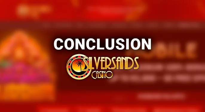 Main Navigation Menu on SilverSand Casino's Website