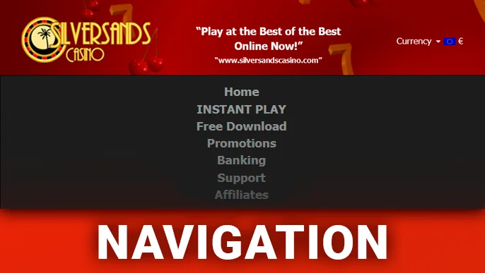 Below these lies a grand central banner spotlighting current promotions, with three clearly marked options: Download, Mobile, and Instant Play.