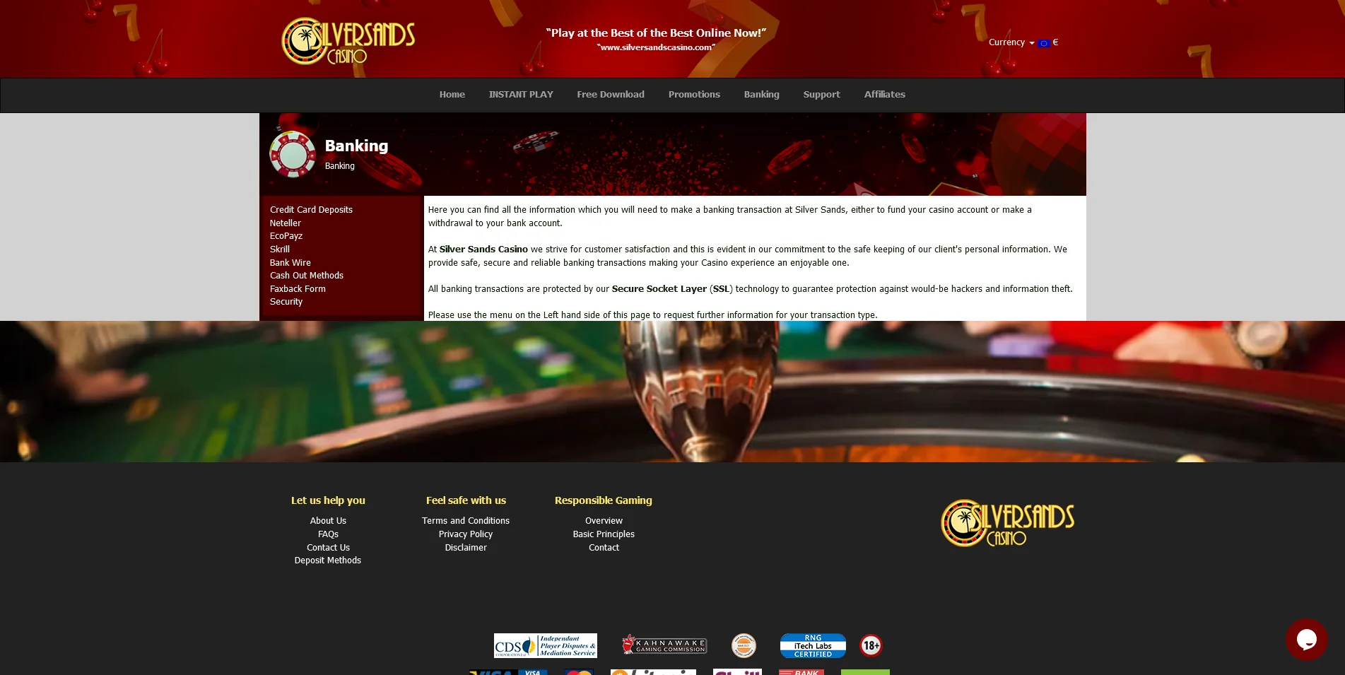 Check out a glimpse of the Real Money Game Section on SilverSands Casino.