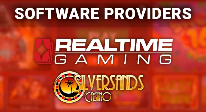 The homepage greets you with the Silver Sand Casino logo, the inviting phrase 'Play at the Best of the Best Online Now!' and a currency selector. Beneath them lies the gray navigation menu, listing: