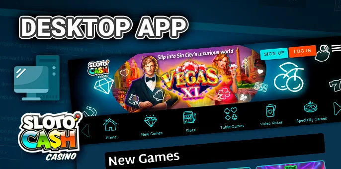 Downloading the desktop application for a seamless SlotoCash online casino experience on PC.