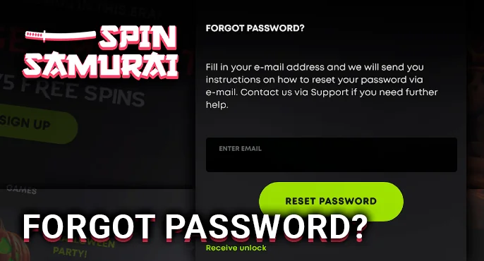 Access Recovery Form for Spin Samurai Casino Accounts