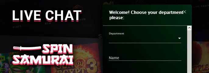 Spi n Samurai Casino's Support Inquiry Form