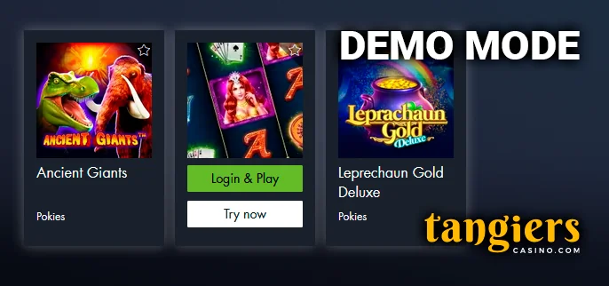 Navigate through the Tangiers Casino website to select the gambling mode you prefer.