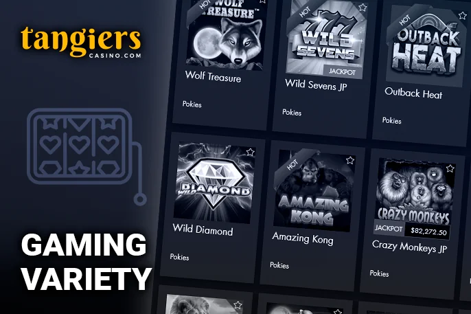Navigating through Tangiers Casino's website, particularly the gaming segment, offers an array of gambling entertainment.