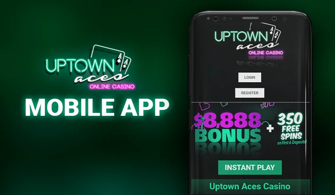 How to access the Uptown Aces Casino mobile app.