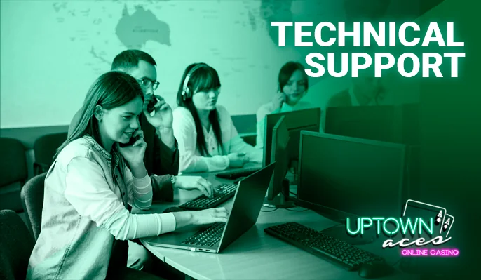 Contacting Uptown Aces Casino User Support.