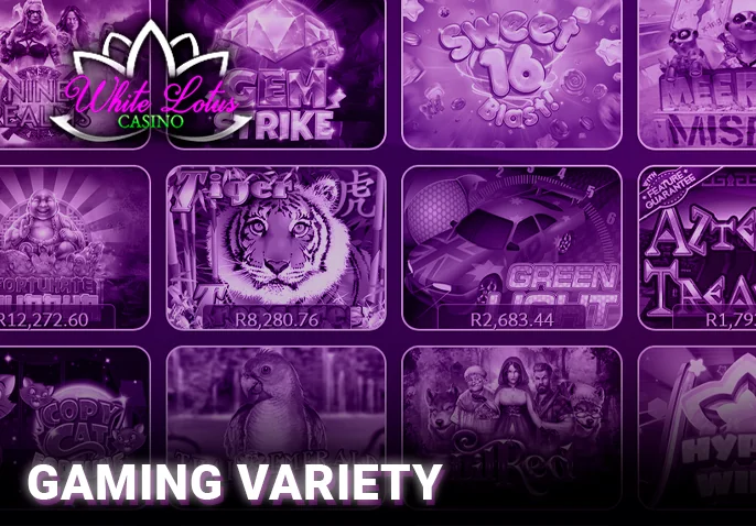 The casino’s website prominently displays a myriad of gaming logos, adding plenty of variety to the White Lotus Casino experience.
