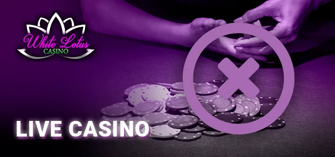Live Games at White Lotus Casino - The current absence of live dealers.