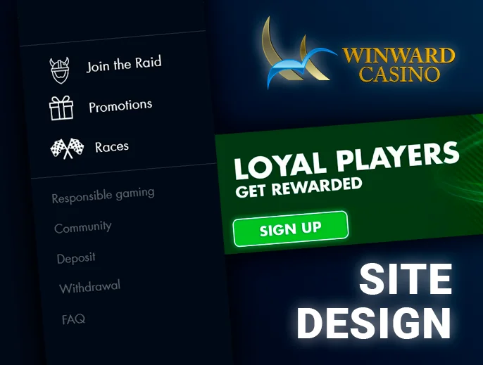 Website elements detailed with menu access and intro banner