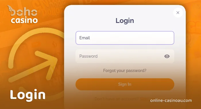 Step-by-step guide to logging into Boho Casino