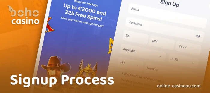 Guide to setting up a new account at Boho Casino