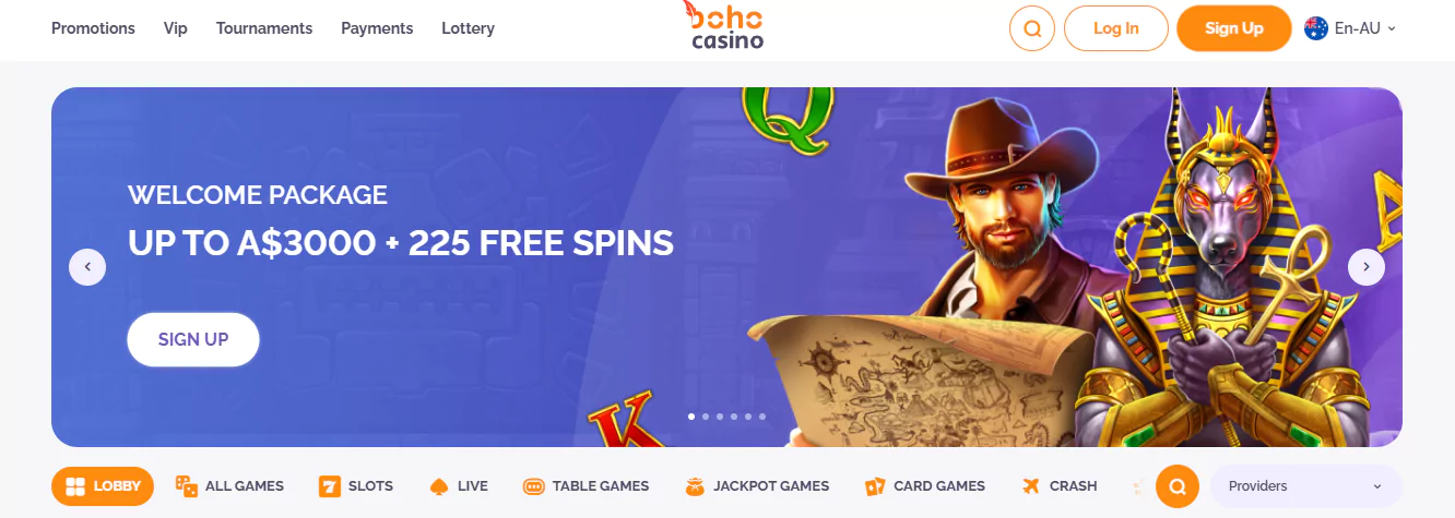 Get 200 freespins at Boho Casino