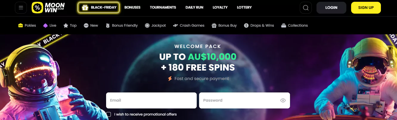 Enable a substantial welcome offer on MoonWin Casino’s portal