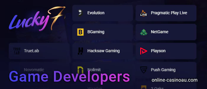 List of Game Providers at Lucky7even Online Casino