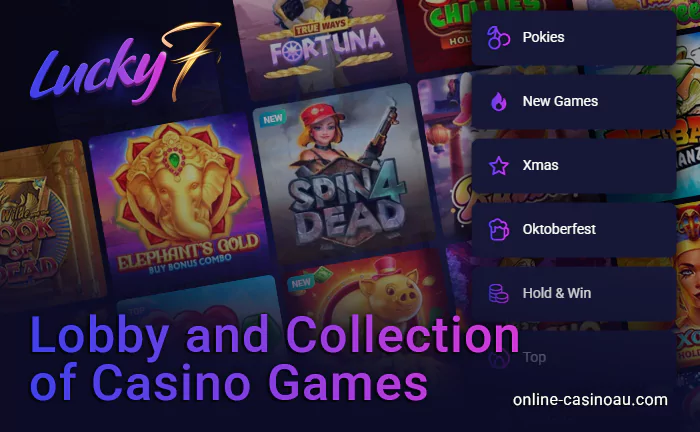Categories within Lucky7even's Online Casino Lobby
