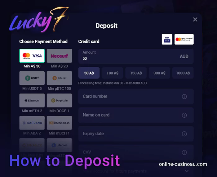 Step-by-Step Guide to Depositing at Lucky7even Casino