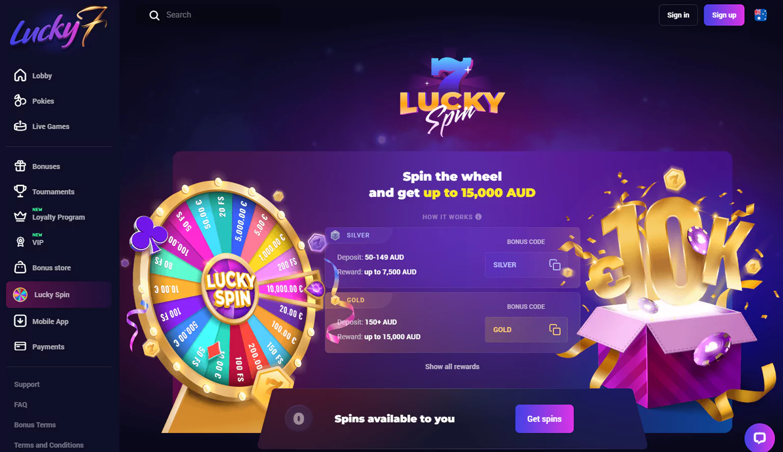 Capture the thrill of the Lucky Spin at Lucky7even Casino Online