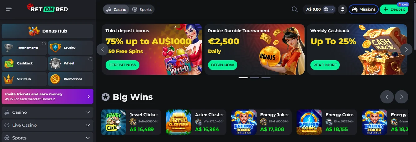 BenOnRed Casino for Mobile Gaming