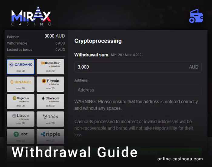 How Aussies Can Withdraw Winnings from Mirax Casino