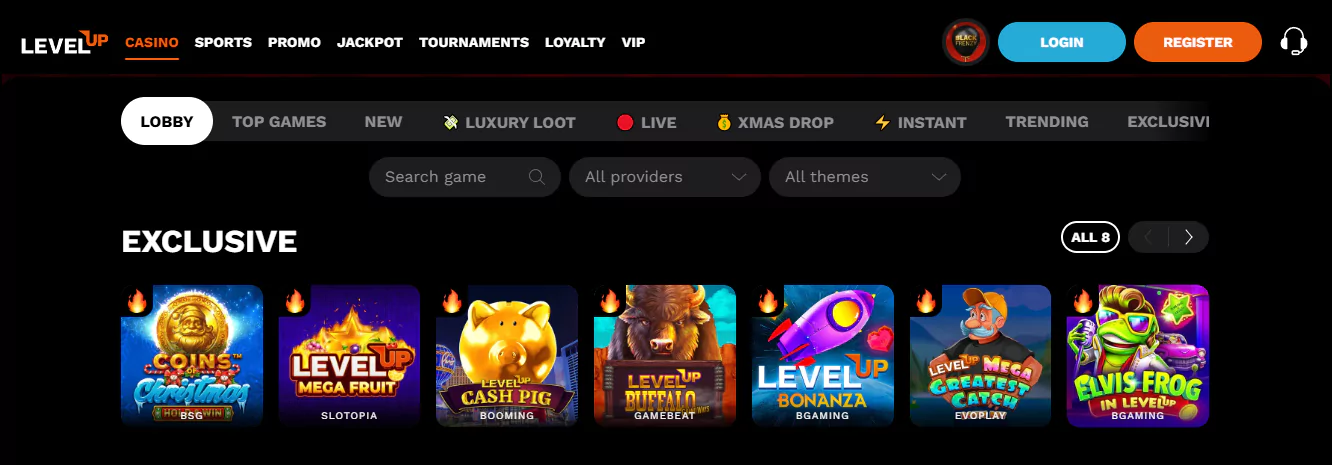 Pocket a AU$25 no deposit bonus at Level Up Casino.