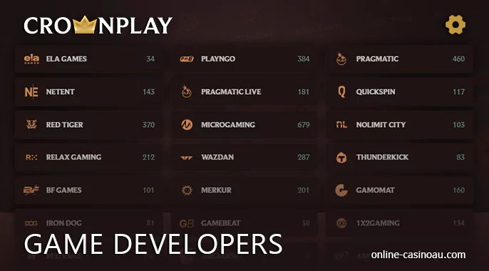 Crownplay Casino's Software Provider Roster