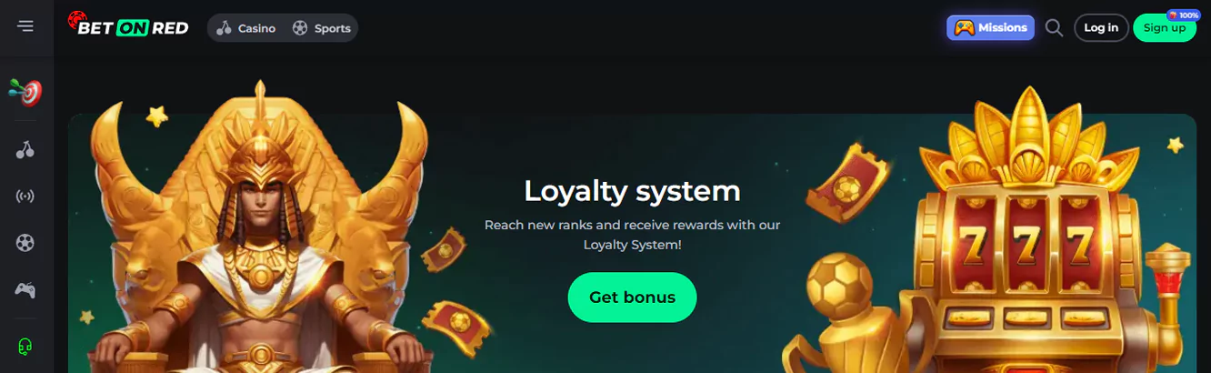 Premier loyalty program at BetOnRed Casino