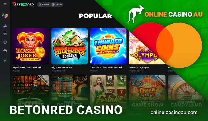 BetOnRed Casino offering Mastercard transactions in Australia