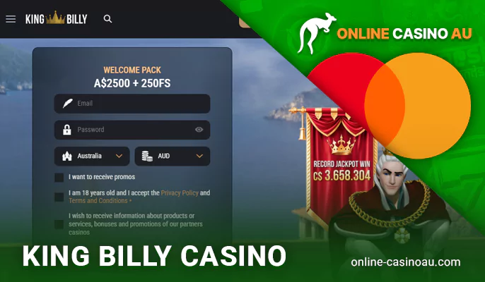 Details on Mastercard payment options at King Billy online casino