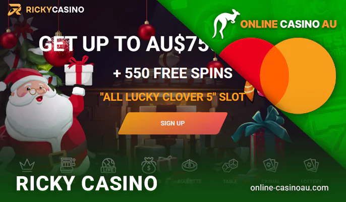 Ricky online casino with Mastercard deposit options