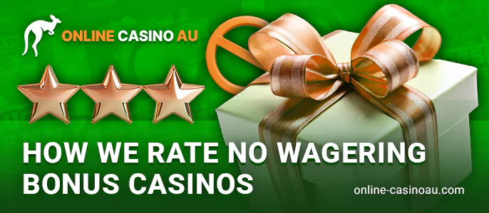Standards for appraising no wagering bonuses at online casinos