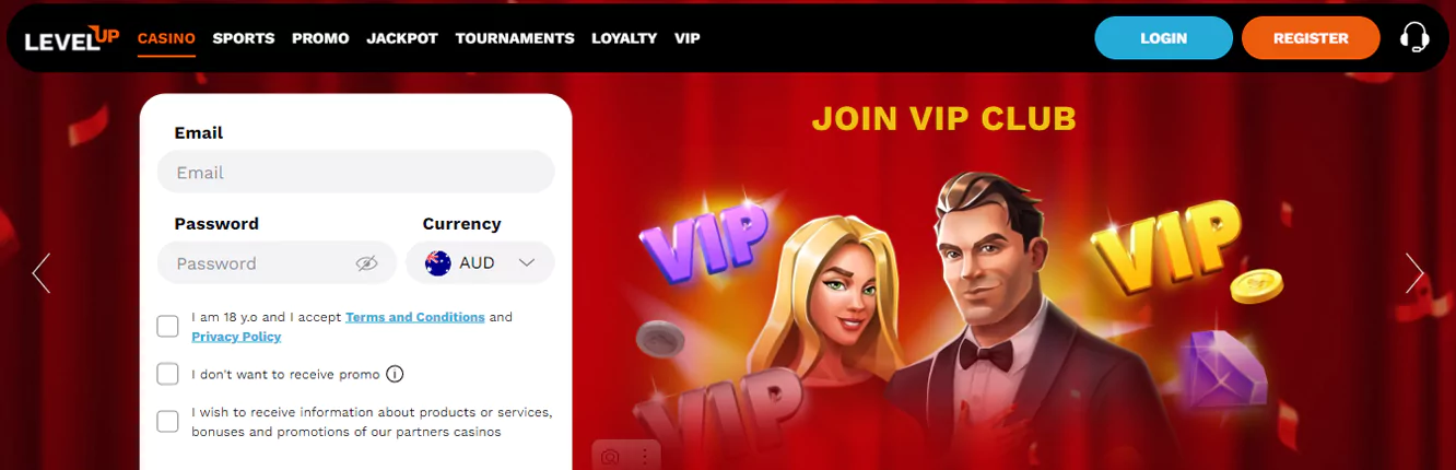 LevelUp Casino players' no wagering bonus opportunities