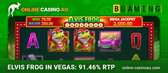 An overview of the Elvis Frog in Vegas slot machine from BGaming.