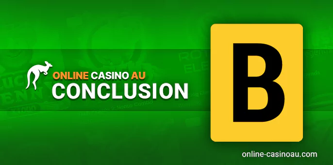 Evaluation results of BGaming's provider casino review.