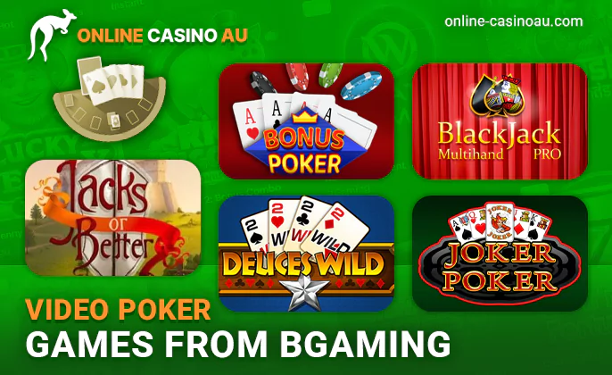 Online Video Poker titles by BGaming at selected casinos.