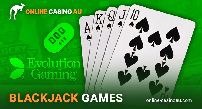 Play blackjack from Evolution Gaming at Australian casino sites