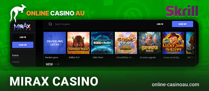 Experience Mirax Casino with Skrill payments