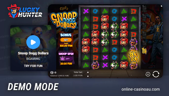 Access the demo mode of games at online casino Lucky Hunter