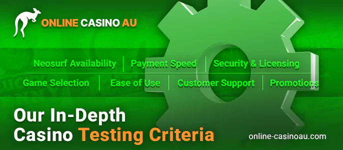 <b>Neosurf Availability</b>: We verify if Neosurf is accepted for deposits and if bonuses exist for using it.