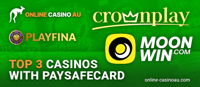 Top online casinos that accept Paysafecard payments.
